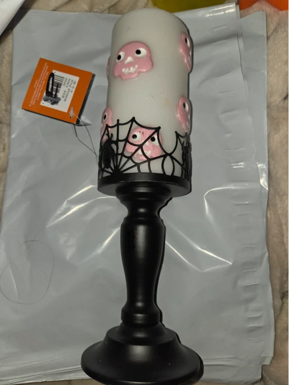 Spider web ghost candle set